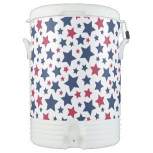 Red and Blue Stars - American flag pattern Beverage Cooler