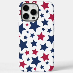 Red and Blue Stars - American flag pattern iPhone 16 Pro Max Case
