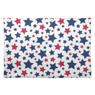 Red and Blue Stars - American flag pattern Cloth Placemat