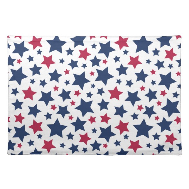 Red and Blue Stars - American flag pattern Cloth Placemat (Front)