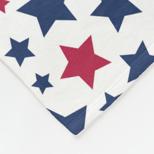 Red and Blue Stars - American flag pattern Fleece Blanket
