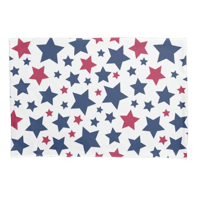 Red and Blue Stars - American flag pattern Pillow Case (Front)
