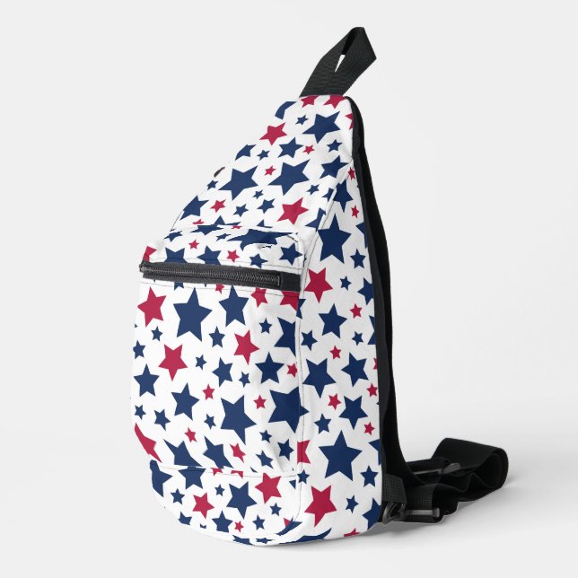 Red and Blue Stars - American flag pattern Sling Bag (Right Corner)