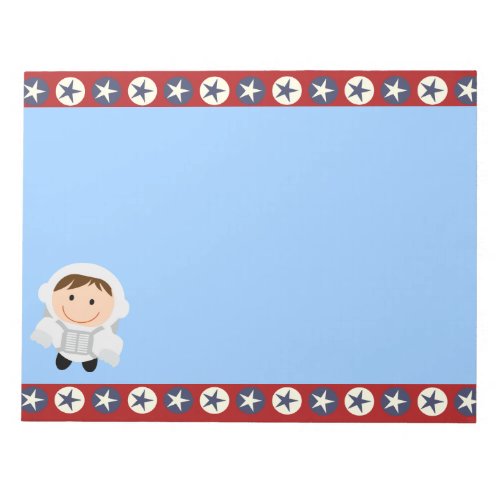 Red and Blue Stars Astronaut Notepad