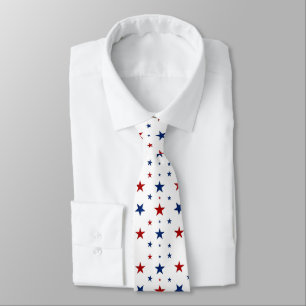 Red And Blue Stars Neck Tie