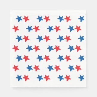 Red and Blue Stars | Patriotic / 4th of July Napkins