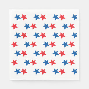 Red and Blue Stars Patriotic / 4th of July Napkins