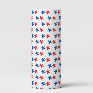 Red and Blue Stars | Patriotic / 4th of July  Pillar Candle