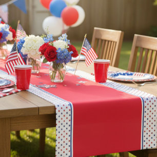 Red And Blue Stars  Short Table Runner