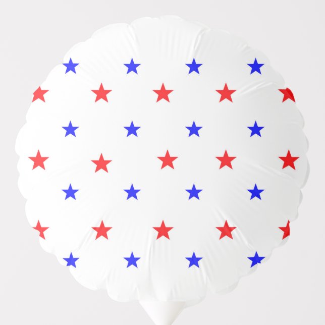 Red and Blue Stars - Starry Sky Pattern Balloon (Front)