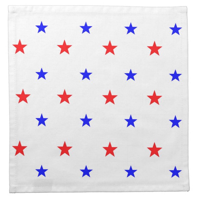 Red and Blue Stars - Starry Sky Pattern Cloth Napkin (Front)
