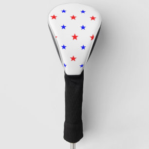 Red and Blue Stars - Starry Sky Pattern Golf Head Cover