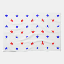 Red and Blue Stars - Starry Sky Pattern
