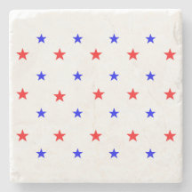 Red and Blue Stars - Starry Sky Pattern