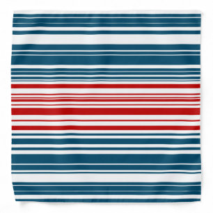 Red and Blue Striped Pattern Bandana