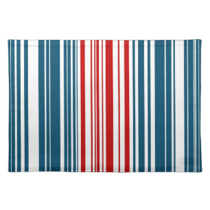 Red and Blue Striped Pattern Cloth Placemat