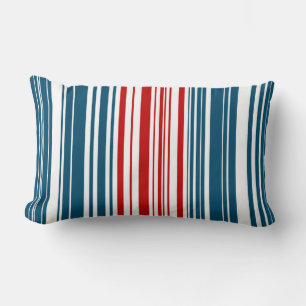 Red and Blue Striped Pattern Lumbar Pillow