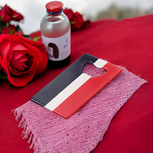 Red and Blue Stripes Credit Card Bottle Opener