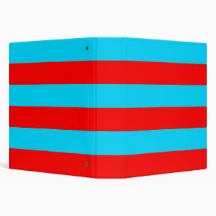 Red and Blue Stripes Design 3 Ring Binder
