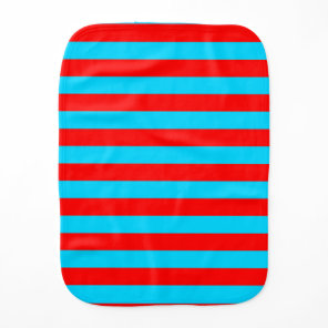 Red and Blue Stripes Design Baby Burp Cloth