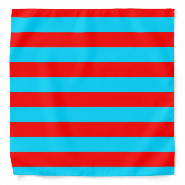 Red and Blue Stripes Design Bandana (Front)