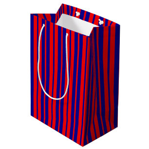 Red and Blue Stripes Design  Medium Gift Bag
