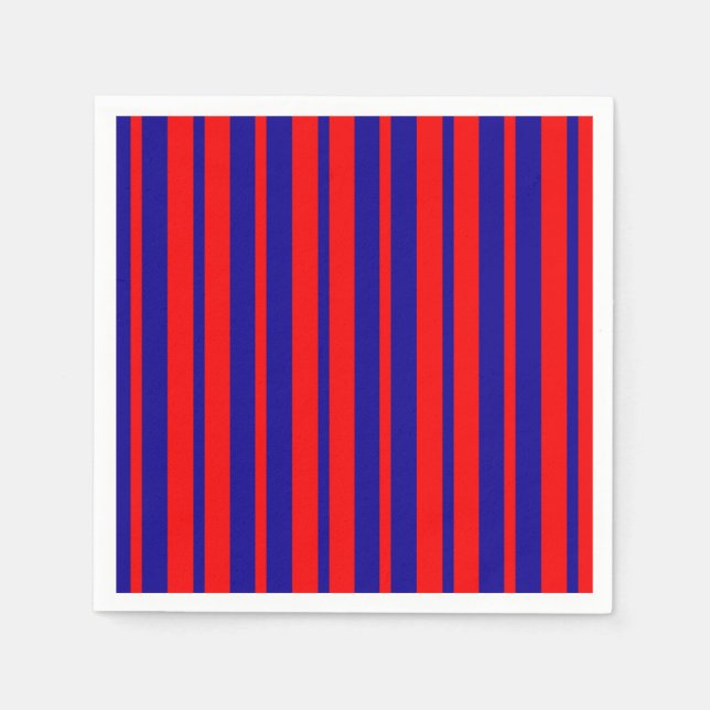 Red and Blue Stripes Design  Napkins (Front)