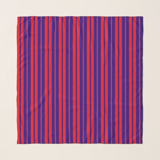Red and Blue Stripes Design  Scarf (Front)