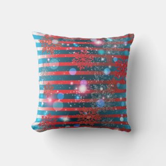 Red And Blue Stripes Snowflakes Sparkles & Lights
