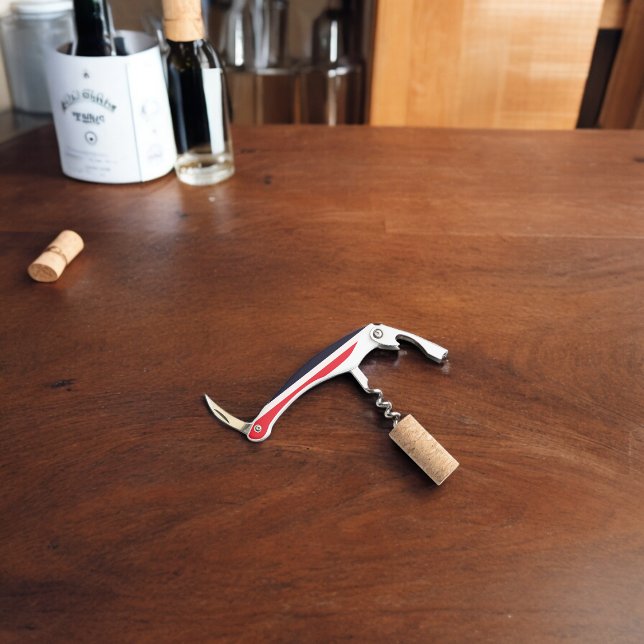 Red and Blue Stripes Waiter's Corkscrew (Corkscrew Bottle Opener)