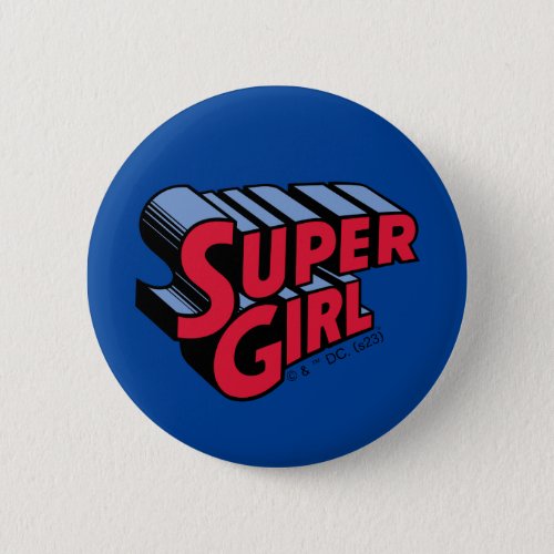 Red and Blue Supergirl Stacked Name Logo Button