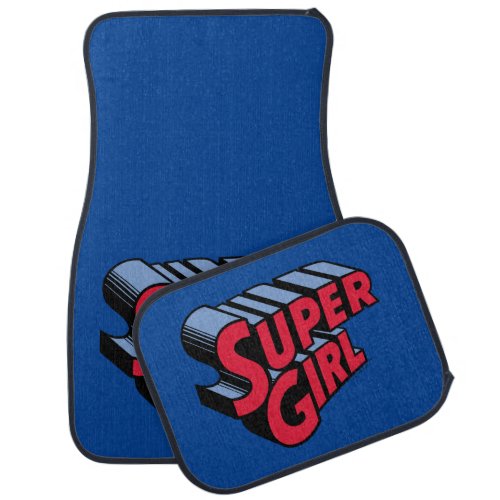 Red and Blue Supergirl Stacked Name Logo Car Floor Mat