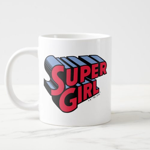 Red and Blue Supergirl Stacked Name Logo Giant Coffee Mug