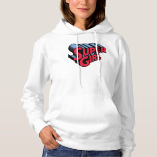 Red and Blue Supergirl Stacked Name Logo Hoodie