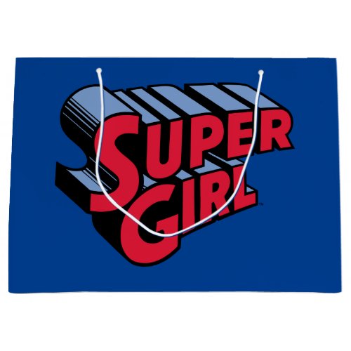 Red and Blue Supergirl Stacked Name Logo Large Gift Bag
