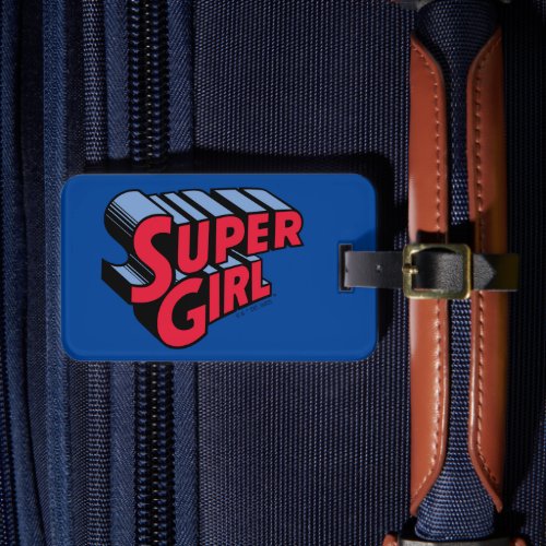 Red and Blue Supergirl Stacked Name Logo Luggage Tag