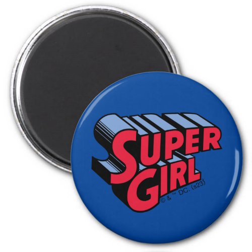 Red and Blue Supergirl Stacked Name Logo Magnet