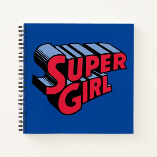Red and Blue Supergirl Stacked Name Logo Notebook
