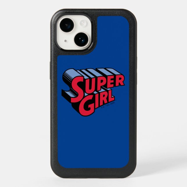 Red and Blue Supergirl Stacked Name Logo Otterbox iPhone Case (Back)
