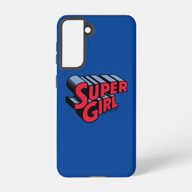 Red and Blue Supergirl Stacked Name Logo Samsung Galaxy Case (Back)