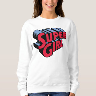 Red and Blue Supergirl Stacked Name Logo Sweatshirt