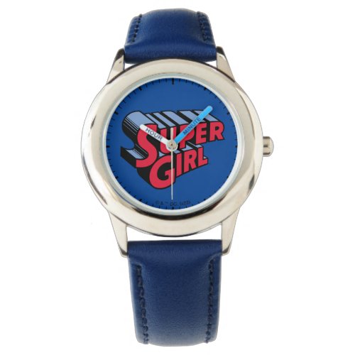 Red and Blue Supergirl Stacked Name Logo Watch
