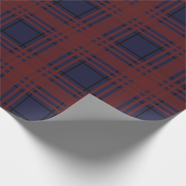 Red and Blue Tartan Plaid Wrapping Paper (Corner)