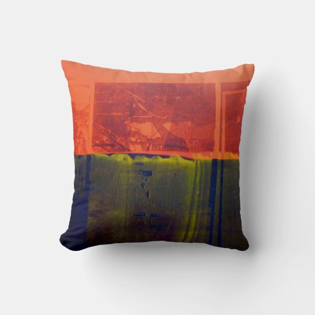 Red and Blue Throw Pillow (Front)