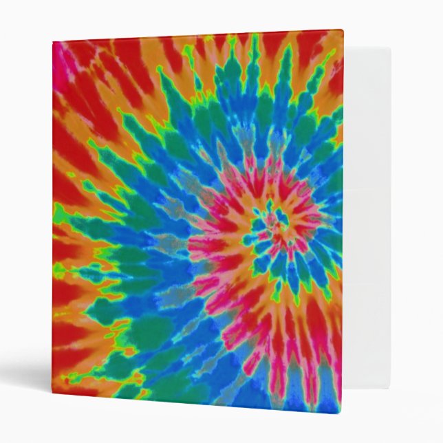 Red and Blue Tie Dye 3 Ring Binder (Front/Inside)