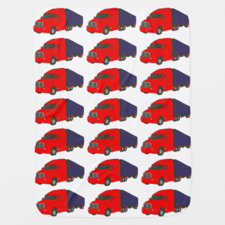 Red and Blue Trucks Baby Blankets