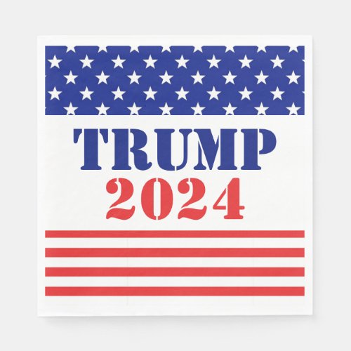 Red and Blue Trump 2020 President Election Napkin