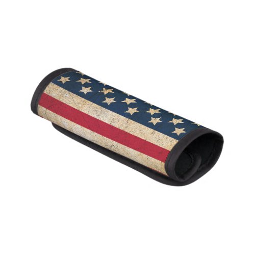 Red and Blue Vintage Grunge American Flag Luggage Handle Wrap