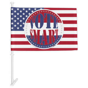 Red and Blue VOTE SMART Car Flag