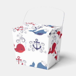 Red and Blue Whales and Anchor Favor Boxes
